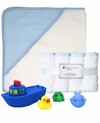Baby Boys and Girls Bath Towel Washcloth Set with Toys