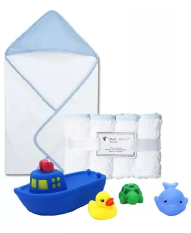 Baby Boys and Girls Bath Towel Washcloth Set with Toys