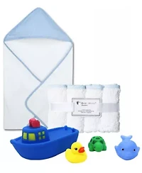 Baby Boys and Girls Bath Towel Washcloth Set with Toys