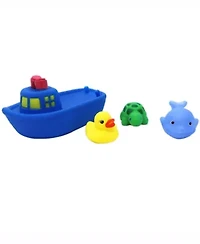 Baby Boys and Girls Bath Towel Washcloth Set with Toys