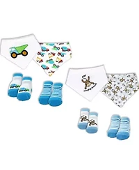 Baby Boys and Girls 8 Pc Bibs Socks Set