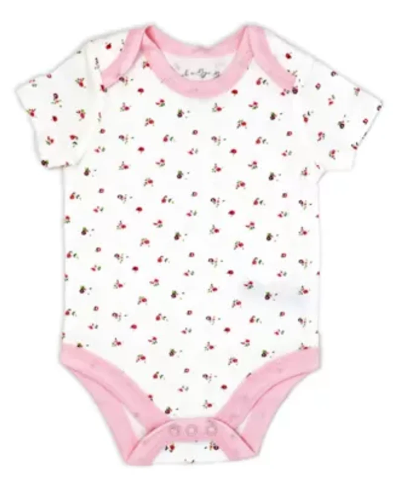 Baby Girls Rose Needlepoint Layette, 5 Piece Set