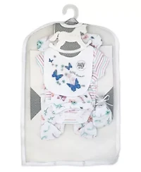 Baby Girls Butterflies Layette, 5 Piece Set