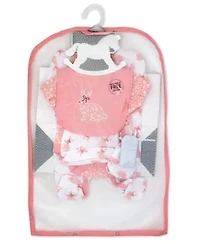 Baby Girls Floral Bunny Layette, 5 Piece Set
