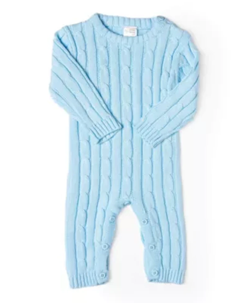Baby Boys Long Sleeved Cable Knit Romper