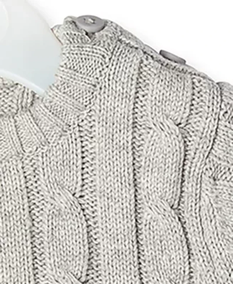 Baby Boys and Girls Long Sleeved Cable Knit Romper