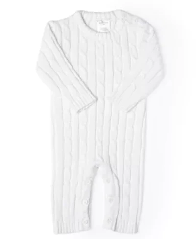 Baby Boys and Girls Long Sleeved Cable Knit Romper