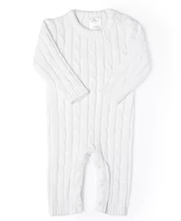 Baby Boys and Girls Long Sleeved Cable Knit Romper