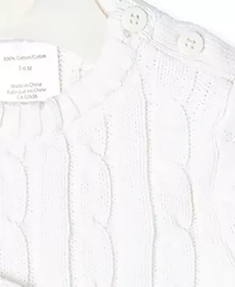 Baby Boys and Girls Long Sleeved Cable Knit Romper