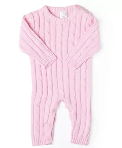 Baby Girls Long Sleeved Cable Knit Romper