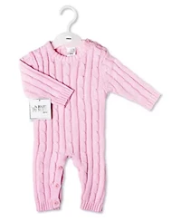 Baby Girls Long Sleeved Cable Knit Romper