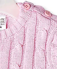 Baby Girls Long Sleeved Cable Knit Romper