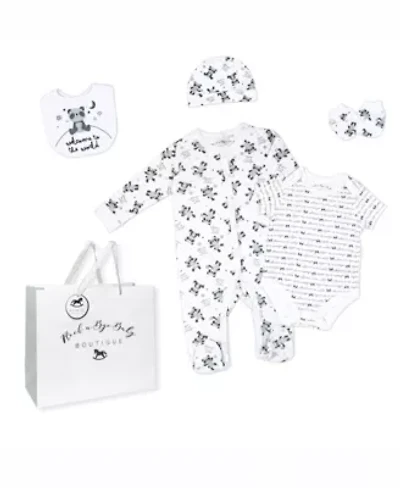 Baby Boys and Girls Panda World Layette, 5 Piece Set