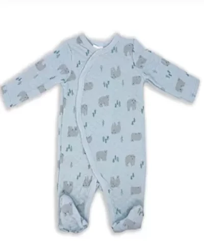 Baby Boys and Girls Polar Bear Quilted Footie