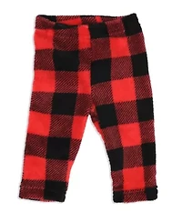 Baby Boys and Girls Red Buffalo Plaid Plush 3 Piece Lounge Set