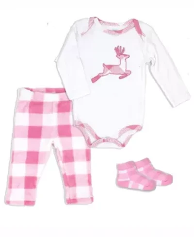 Baby Boys and Girls Buffalo Plaid Plush 3 Piece Lounge Set