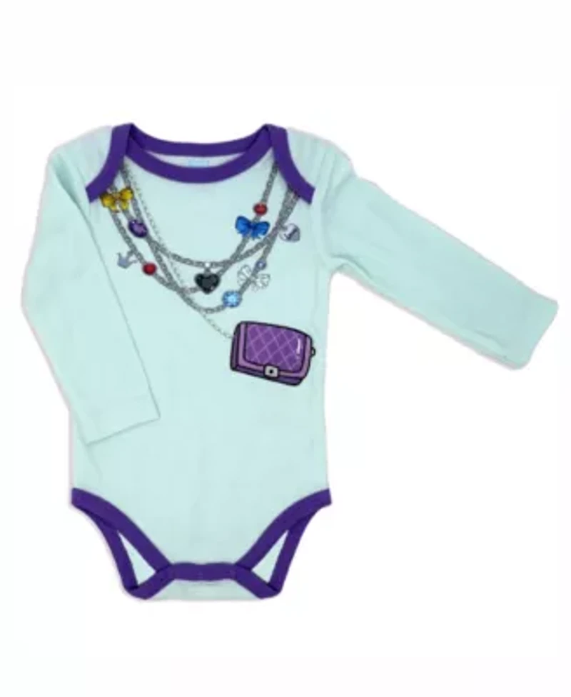 Baby Girls 3 Piece Fancy Jewels Bodysuit, Pants and Socks Set