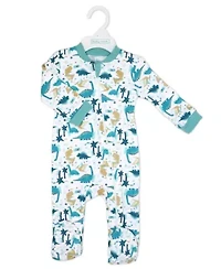 Baby Boys and Girls 2 Pack Zippered Footies, Dino & Safari