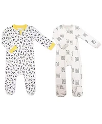 Baby Boys and Girls 2 Pack Zippered Footies, ABCs Made with Love