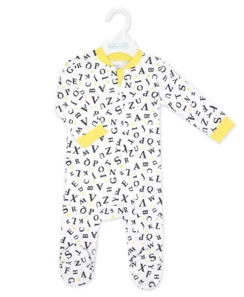 Baby Boys and Girls 2 Pack Zippered Footies, ABCs Made with Love