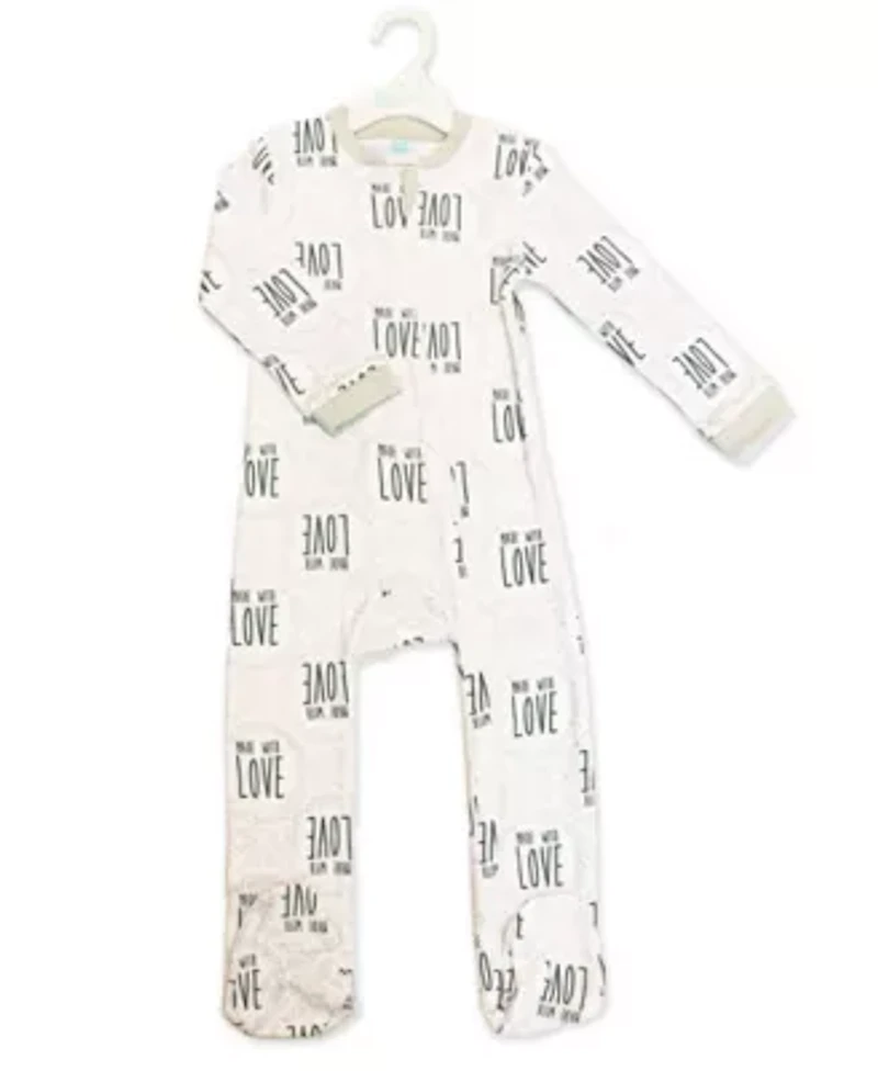 Baby Boys and Girls 2 Pack Zippered Footies, ABCs Made with Love