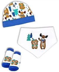 24 Piece Baby Boys Blue Elephants and Woodland Moose Infant Apparel Layette Gift Set