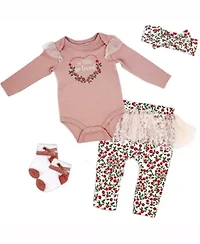Baby Girls So Little, Loved 4 Piece Tulle Leggings Apparel Set
