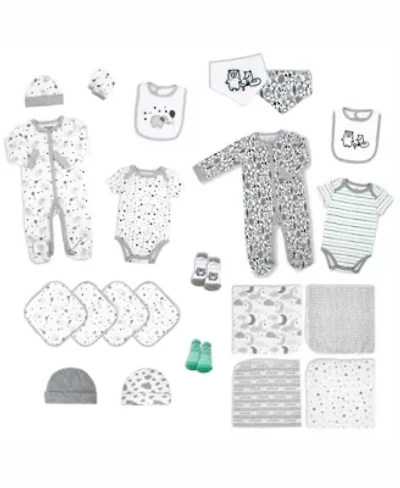 22 Piece Baby's Gray Elephants and Woodland Infant Apparel Layette Gift Set