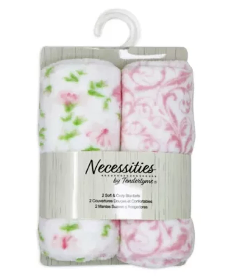 Baby Boys and Girls 2 Pack Fleece Blankets