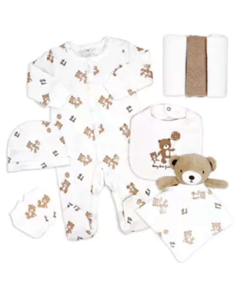 Baby Boys and Girls 8 Piece Natural Layette Gift Set