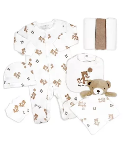 Baby Boys and Girls 8 Piece Natural Layette Gift Set