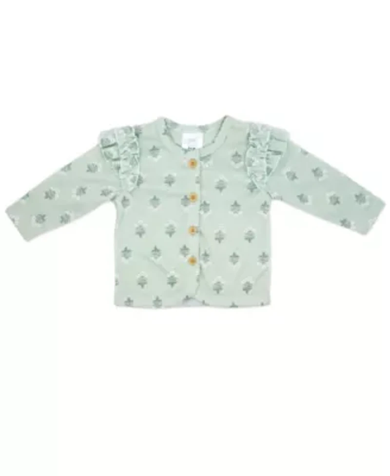 Baby Girls 3 Piece Misty Green Bell Pants and Jacket Set