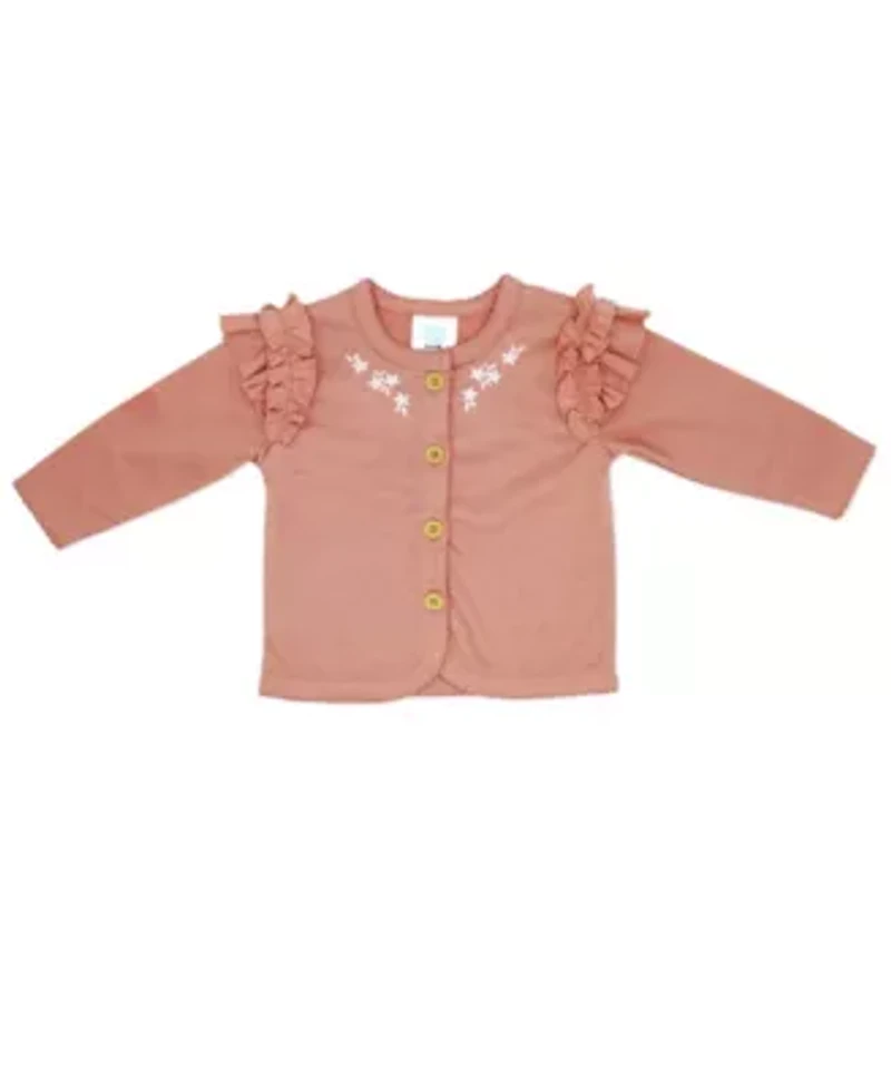 Baby Girls 3 Piece Misty Rose Bell Pants and Jacket Set