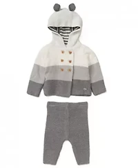 Baby Boys and Girls 2 Piece Variegated Gray Jacket Trouser Knitted Set