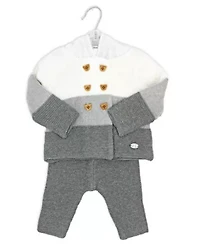 Baby Boys and Girls 2 Piece Variegated Gray Jacket Trouser Knitted Set