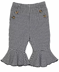 Baby Girls 3 Piece Pink Houndstooth Ponte Bell Pant Set