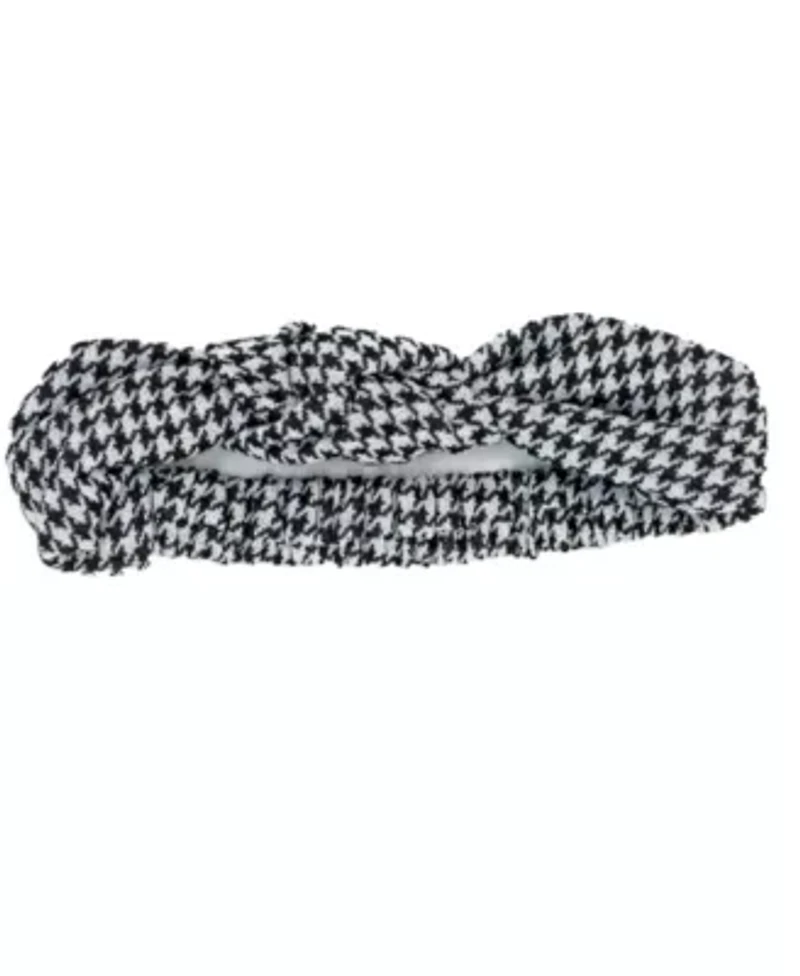 Baby Girls 3 Piece Pink Houndstooth Ponte Bell Pant Set