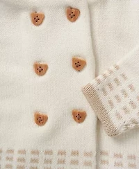 Baby Boys and Girls 2 Piece Oatmeal Jacket Trouser Knitted Set