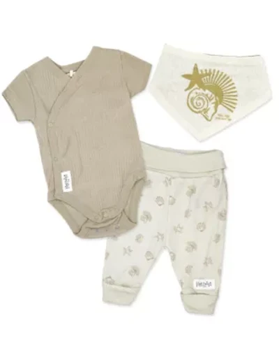 Baby Boys and Girls Organic Cotton  Sun Sea 3 Piece Layette Set