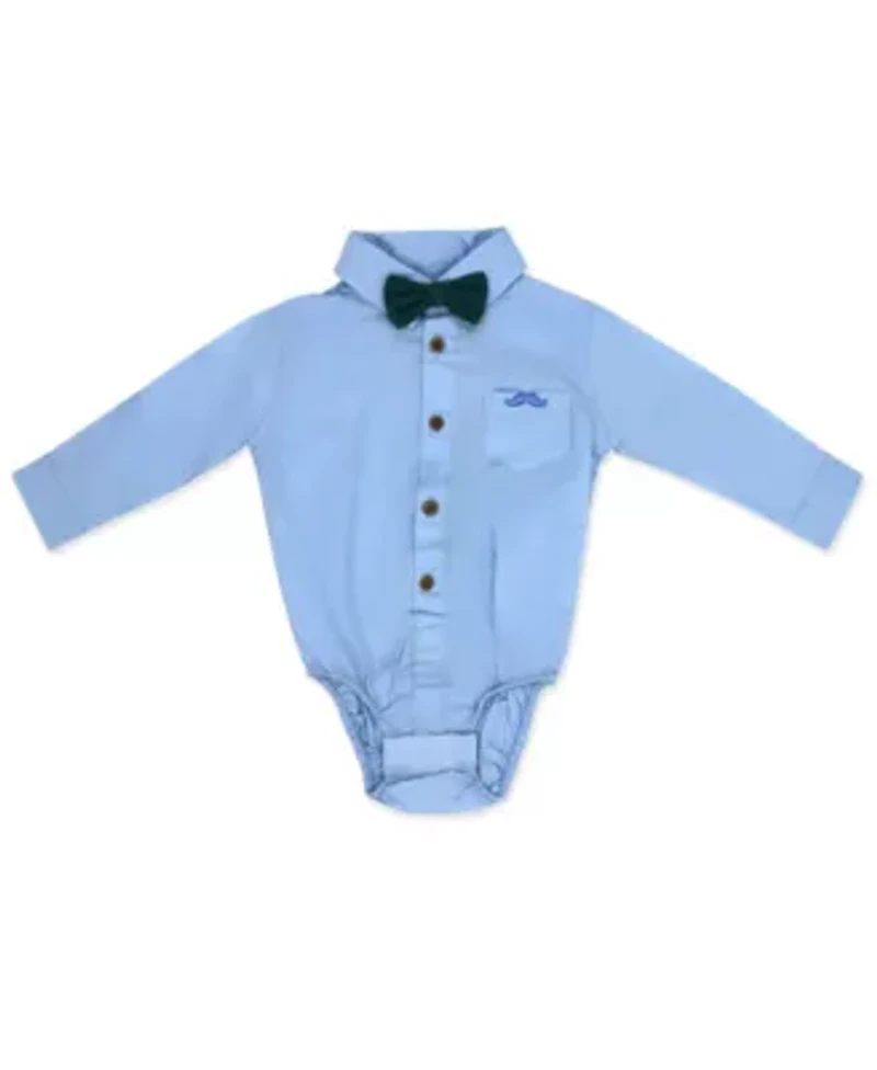 Baby Boys 4 Piece Suspender and Navy Bowtie Clothing Set