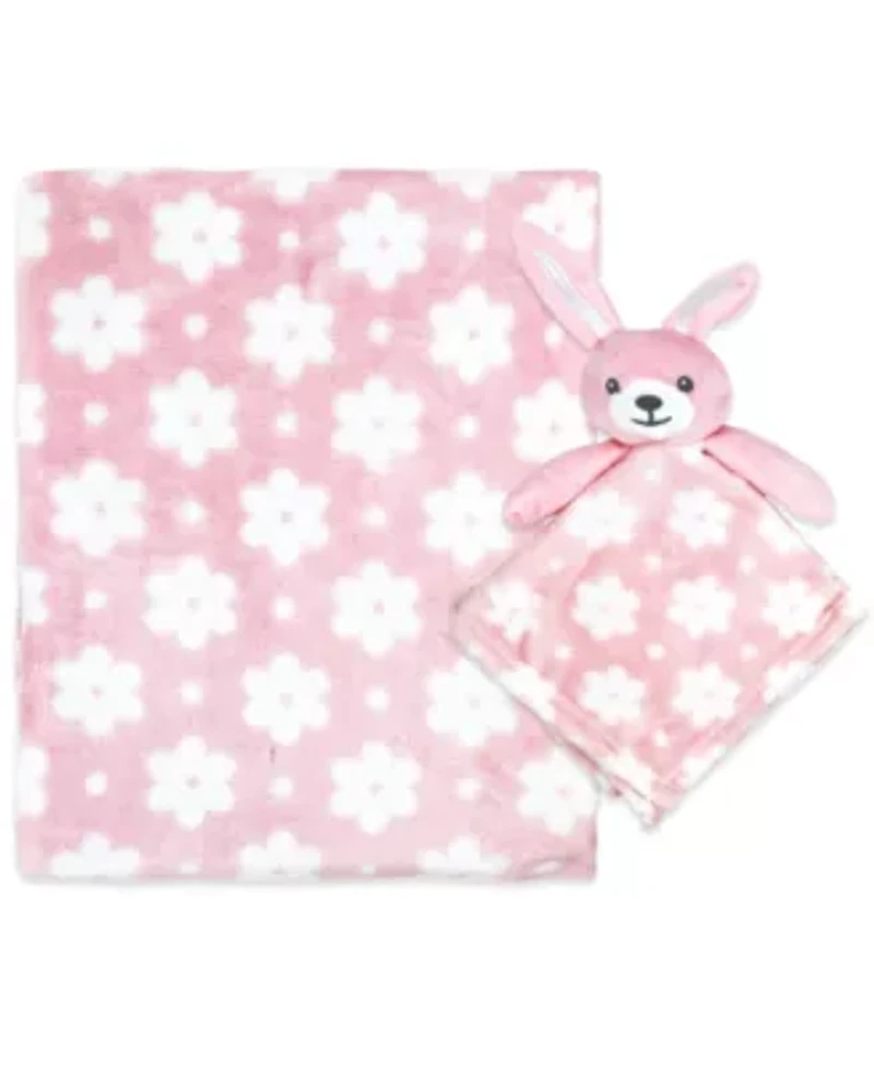 Baby Boys and Girls Plush Blanket with Nunu Lovey Toy