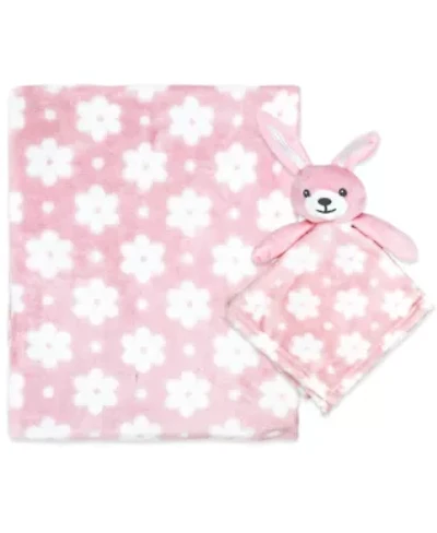 Baby Boys and Girls Plush Blanket with Nunu Lovey Toy