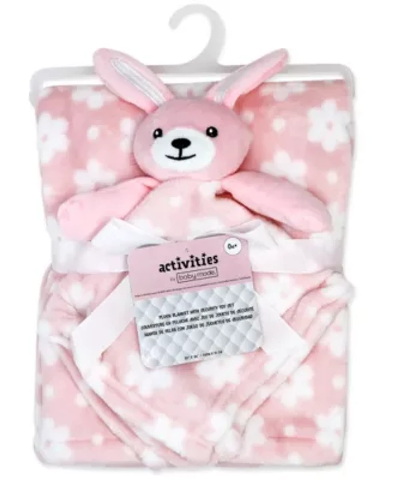 Baby Boys and Girls Plush Blanket with Nunu Lovey Toy