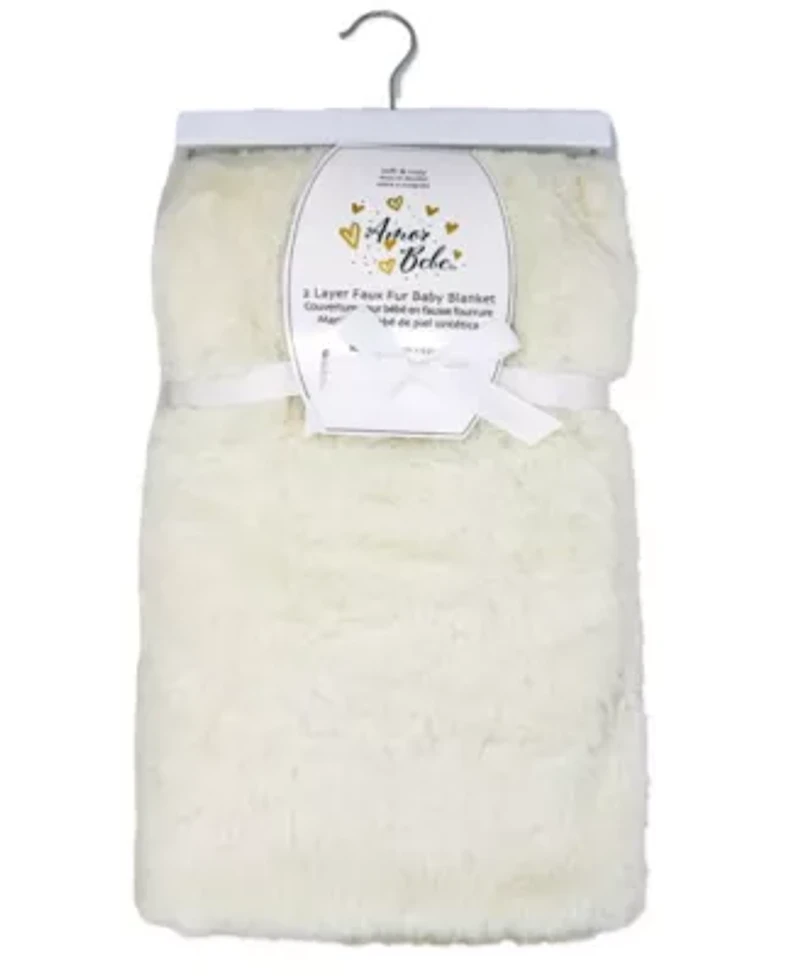 Baby Boys and Girls Faux Fur Plush Blanket