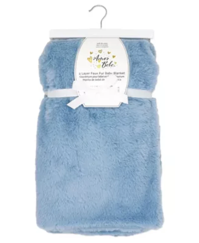 Baby Boys and Girls Faux Fur Plush Blanket