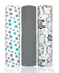 Baby Boys and Girls 3 Piece Knit Swaddle Blankets