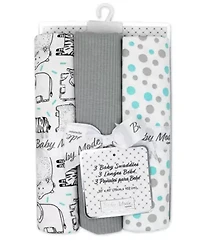 Baby Boys and Girls 3 Piece Knit Swaddle Blankets