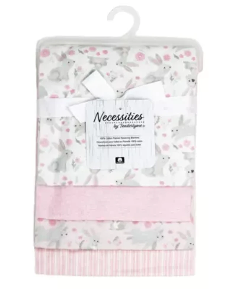 Baby Boys and Girls 4 Piece Flannel Receiving Blankets