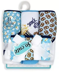 Baby Boys and Girls 8 Piece Hooded Bath Towel Wash Cloth Set