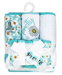 Baby Boys and Girls 8 Piece Hooded Bath Towel Wash Cloth Set
